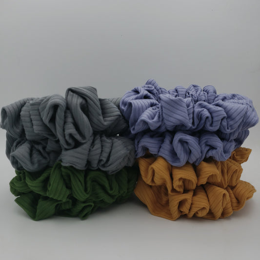 handmade scrunchies : ribbed fabric