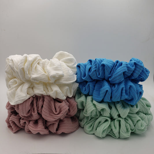handmade scrunchies : ribbed fabric