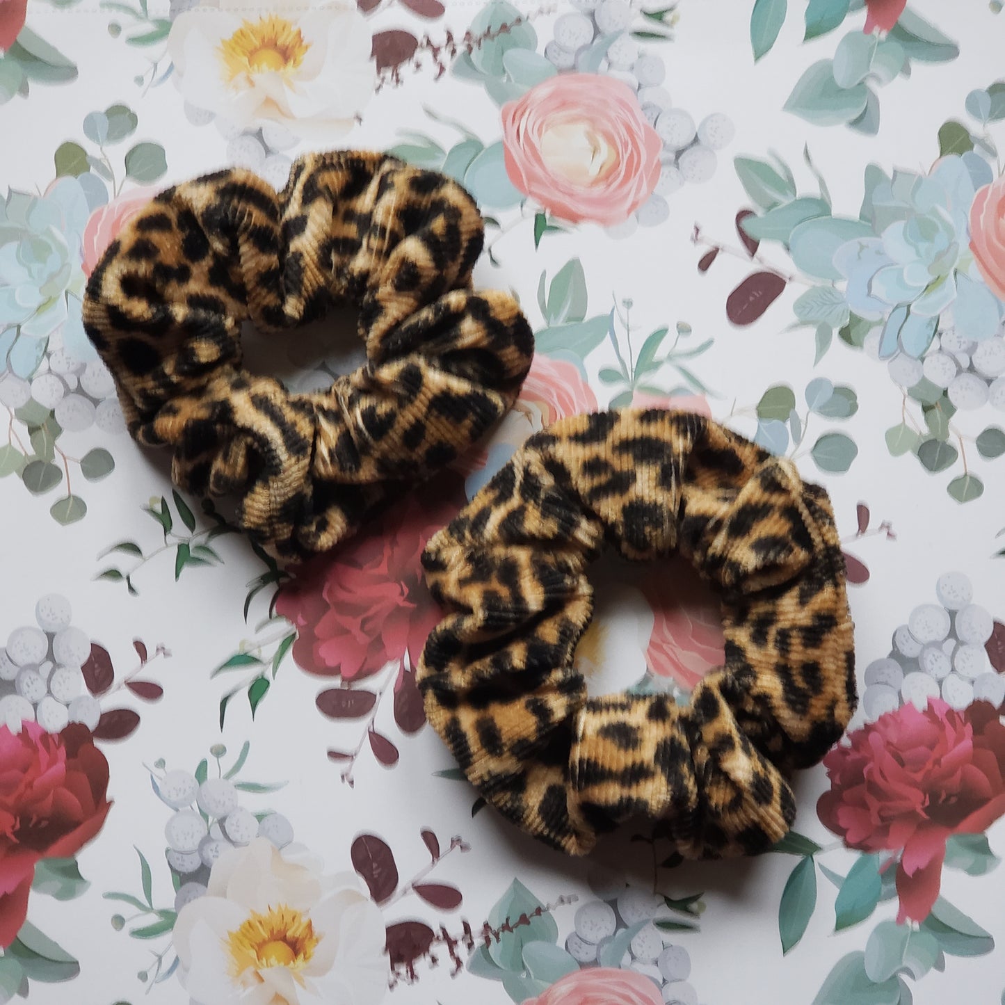 Handmade Plush Leopard Scrunchie